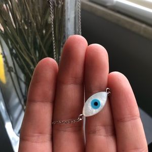 Silver evil eye necklace